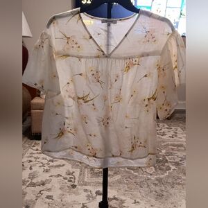 Madewell Cream Floral Blouse